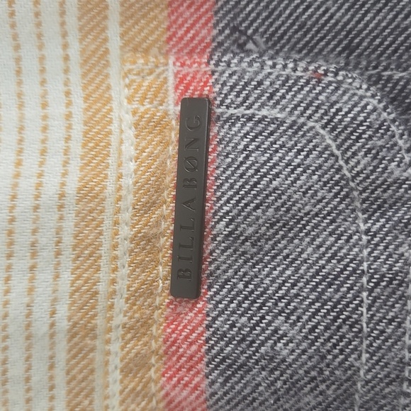 Billabong 100% cotton Striped Hooded Men's Shirt size MEDIUM - Picture 5 of 9